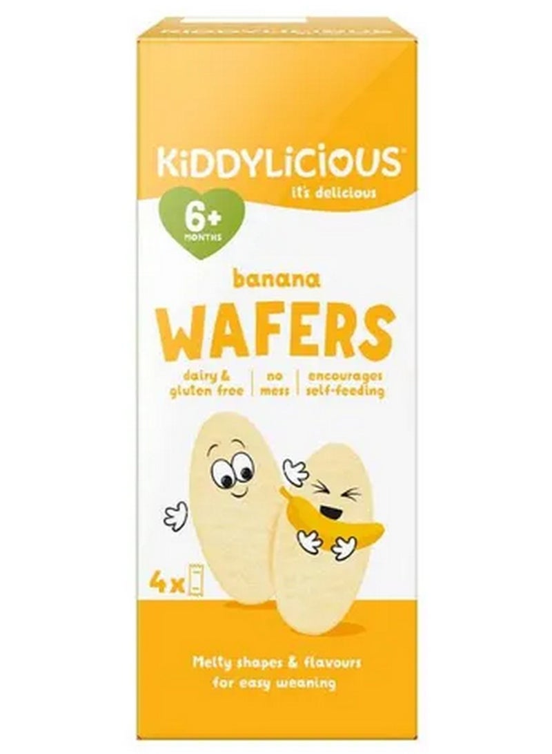 Kiddylicious Mini Wafers Banana 6+ Months 4X4G - Image 1